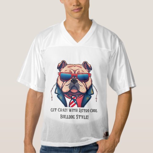 Get Crazy with Retro Cool _ Bulldog Style Mens Football Jersey