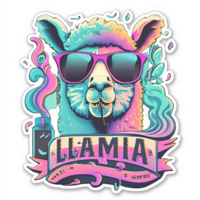 Get Creative with Llama-Themed Stickers (Front)