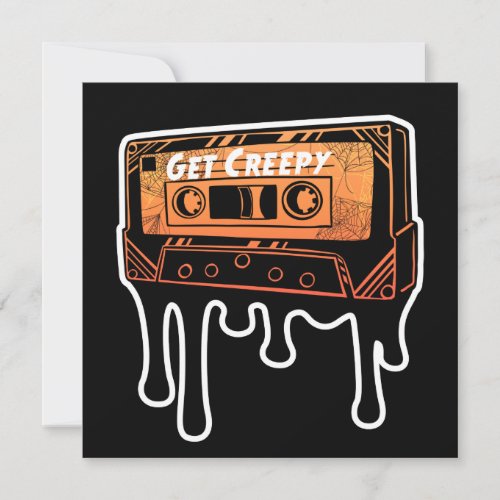 Get Creepy Cassette Dripping Tape Halloween Music Invitation