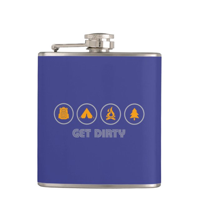 Get Dirty Camping Flask (Front)