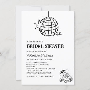 Get Down & Boogie at a Disco Themed Bridal Shower Invitation