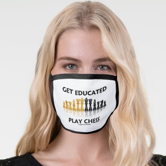Get Educated Play Chess Reflective Chess Set Face Mask (Worn Her)