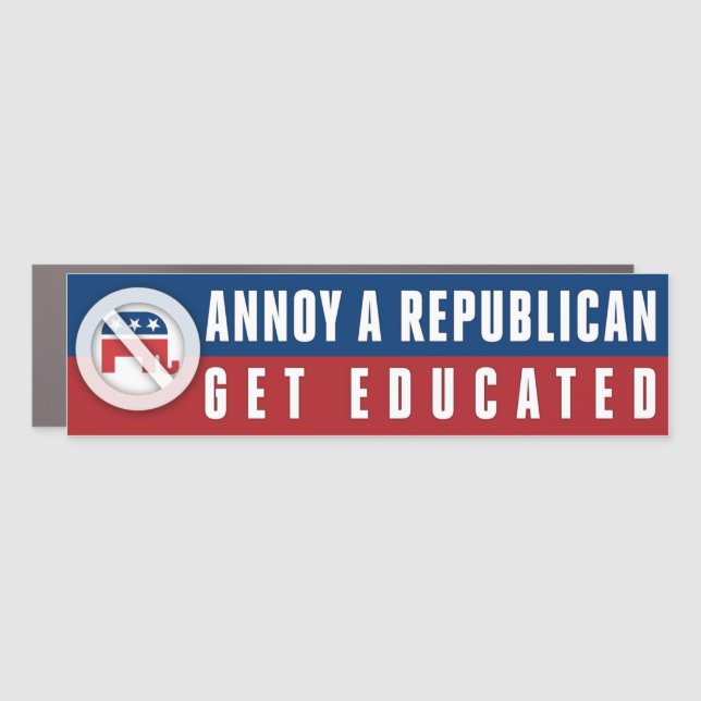 Get Educated Read Banned Books Annoy A Republican Car Magnet (Front)