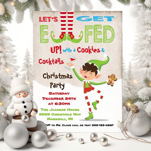Get Elfed up Cookies and Cocktails Party Invitation