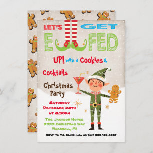 Get Elfed up Cookies and Cocktails Party Invitation