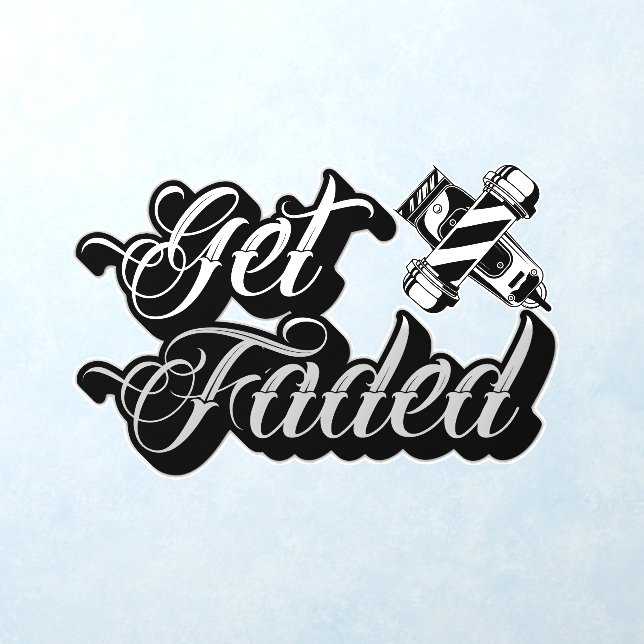 Get Faded Barber Shop Salon Wall Decal (Insitu 1)