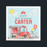 Get Fired Up Fire Truck Firefighter Kids Birthday Napkins<br><div class="desc">Modern Cute Get Fired Up Fire Truck Firefighter Kids Birthday Napkins</div>