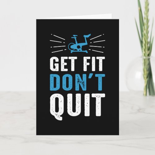 Get Fit Dont Quit Fitness Gym Motivational _ Blue Card