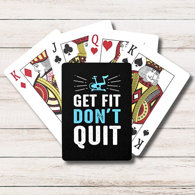 Get Fit Don't Quit Gym Fitness Motivation - Blue Poker Cards (Creator Uploaded)