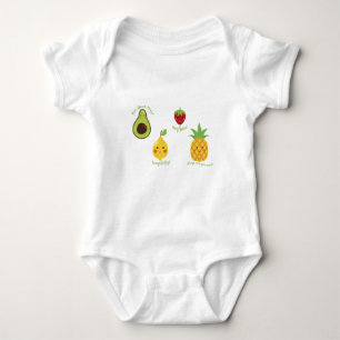 Get Fruity Avocado Lemon Strawberry Pineapple Pun Baby Bodysuit
