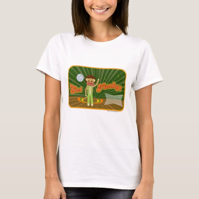 Get Funky Disco Customizable Sock Monkey Character T-Shirt (Front)