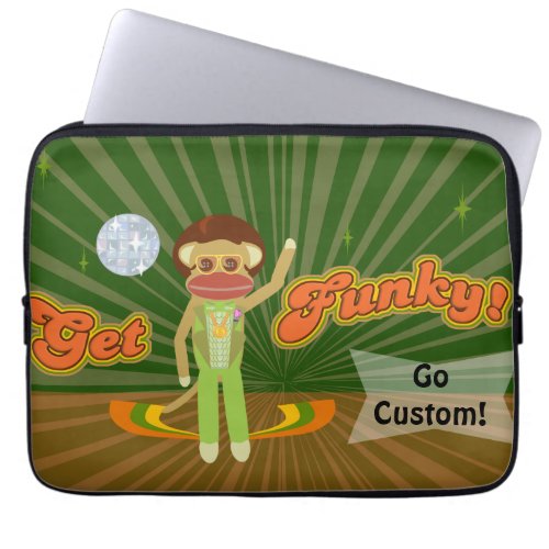 Get Funky Sock Monkey Custom Style Laptop Sleeve