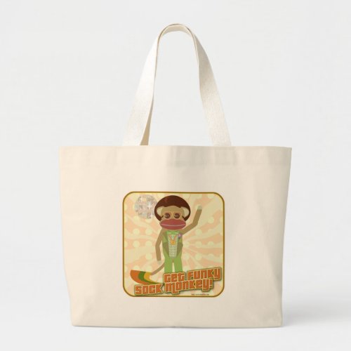 Get Funky Sock Monkey Large Tote Bag