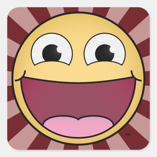 Get Happy! Red Square Stickers (Front)