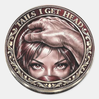 Get Head Commemorative Coin Funny Heads Classic Round Sticker