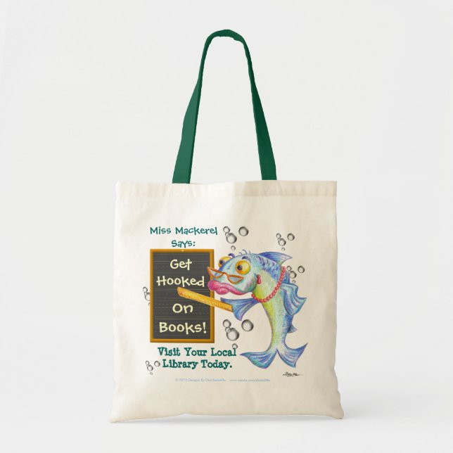 Get Hooked On Books! Tote Bag (Front)