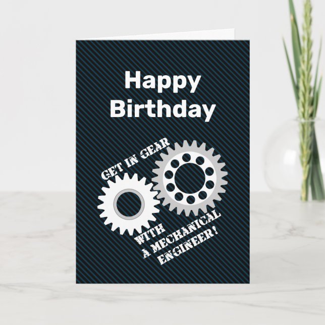 Get In Gear Birthday Card (Front)