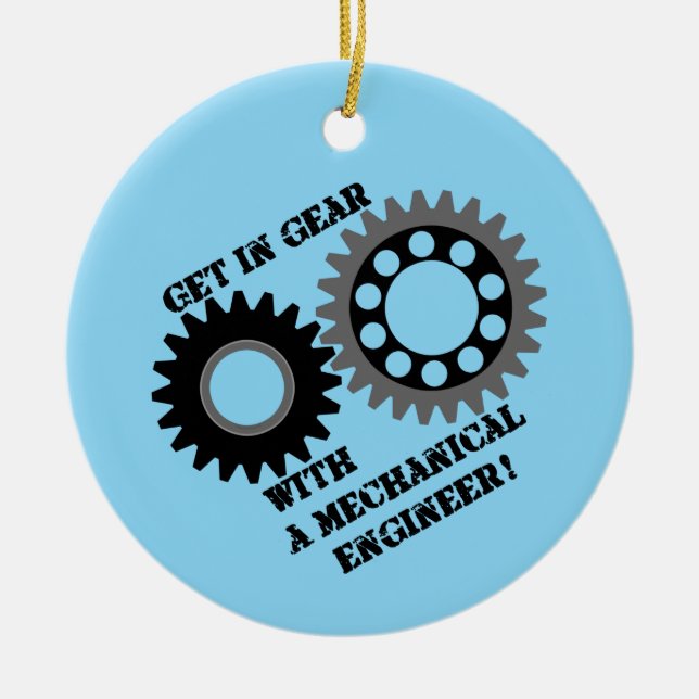Get in Gear Ceramic Ornament (Front)