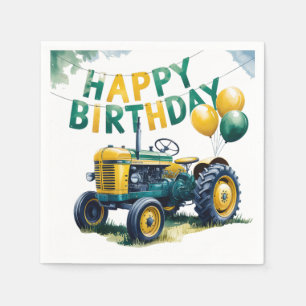 Get In Gear Tractor 3rd Birthday Bash Napkins