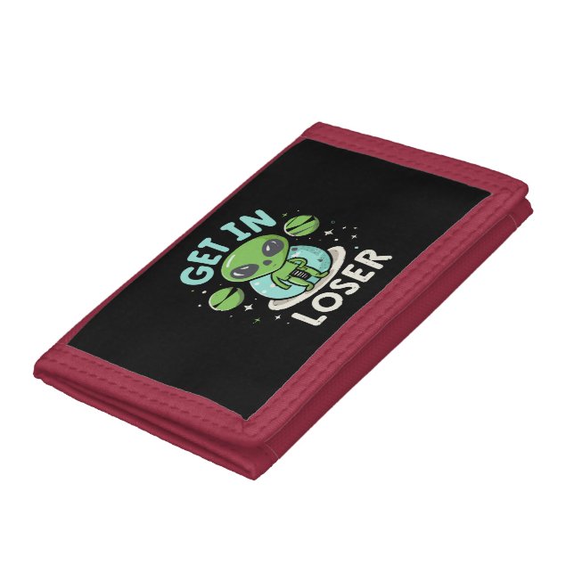 Get In Loser Alien UFO Funny Trifold Wallet (Bottom)