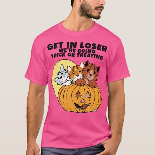 Get in Loser Cats in Halloween Pumpkin T_Shirt