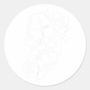Get In Loser Punk Goth Tattoo Coffin Classic Round Sticker