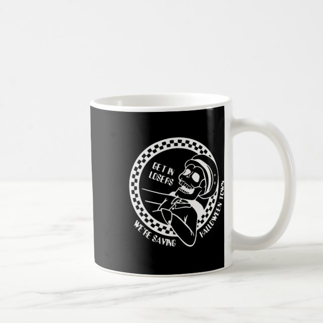 Get In Losers Lazy Halloween Costume Fun Skeleton  Coffee Mug (Right)