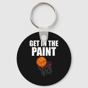 Get In The Paint Basketball Design Keychain
