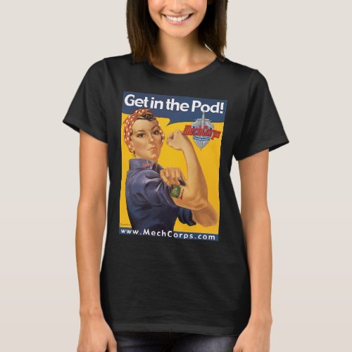 Get In the Pods Rosie Womens Basic Dark T_Shirt