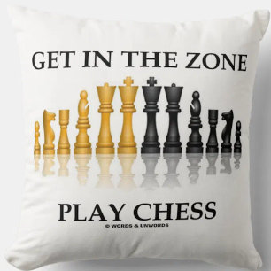 Get In The Zone Play Chess Advice Chess Set Pieces Throw Pillow