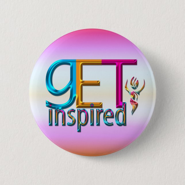 Get Inspired ~ Neon Button (Front)