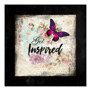 Get Inspired with Pretty Butterfly Vintage Collage Poster