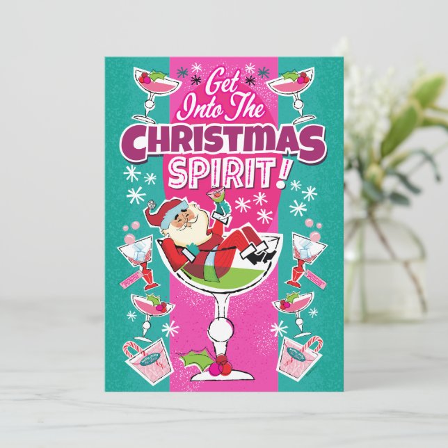 Get Into The Christmas Spirit Cocktail Party  Invitation (Standing Front)