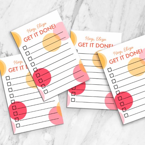 Get It Done Fun Confetti To Do List  Custom Name Post_it Notes