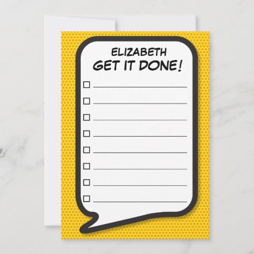 GET IT DONE List Speech Bubble Fun Retro Card