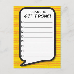 GET IT DONE! List Speech Bubble Fun Retro Postcard