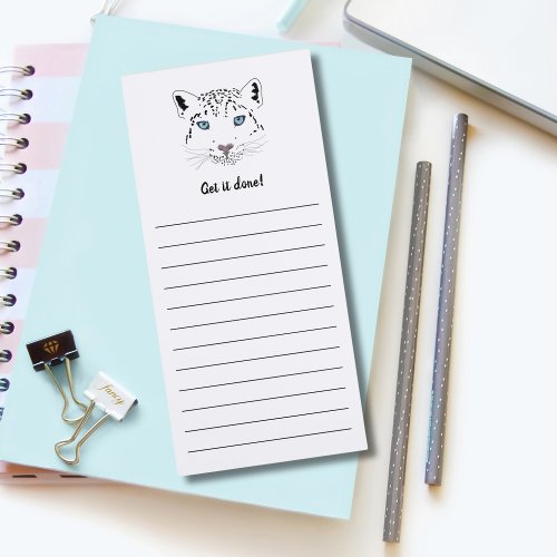 Get it done Modern Snow Leopard Lined Magnetic Notepad