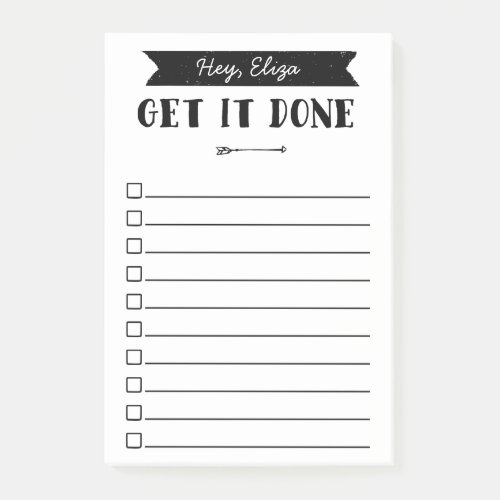Get It Done To Do List  Arrow  Custom Name Post_it Notes