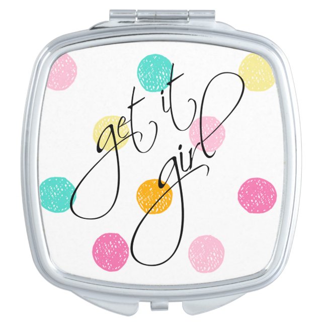 Get it Girl Polka Dots Mirror For Makeup (Front)