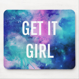 GET IT GIRL watercolor star galaxy mouse pad