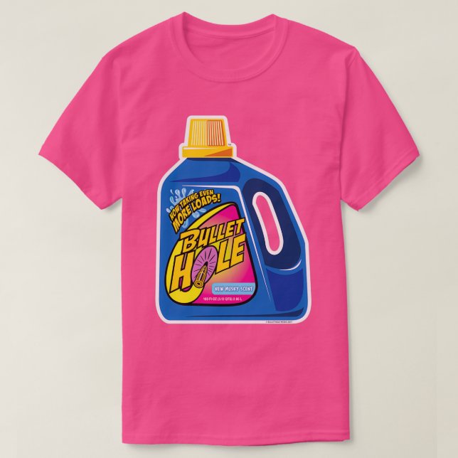 Get it squeaky clean with Bullethole Detergent T-Shirt (Design Front)