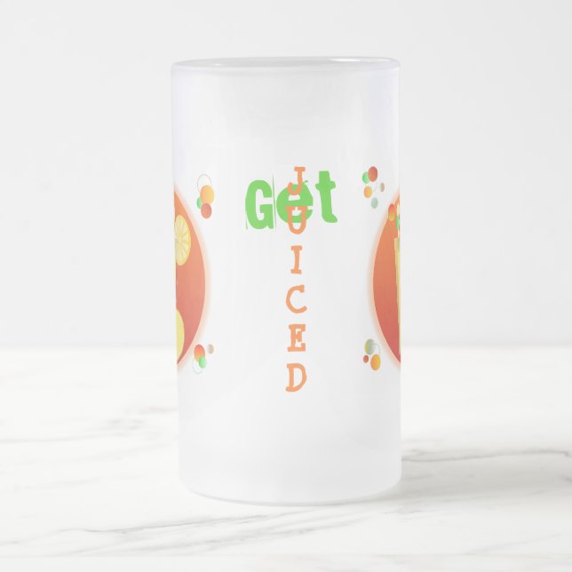 Get Juiced Cocktail Frosted Glass Beer Mug (Center)