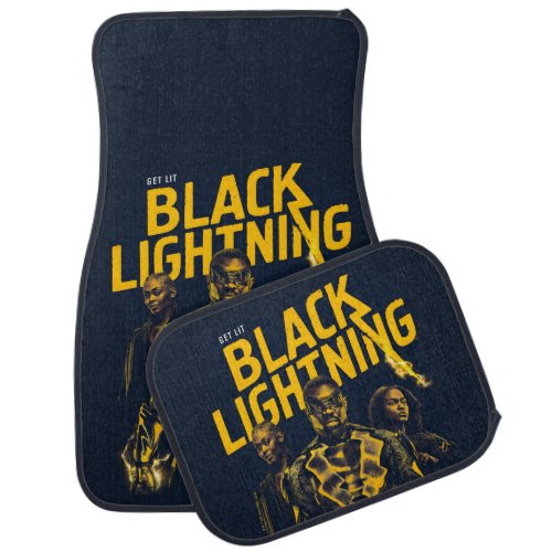 Get Lit _ Black Lightning Car Floor Mat