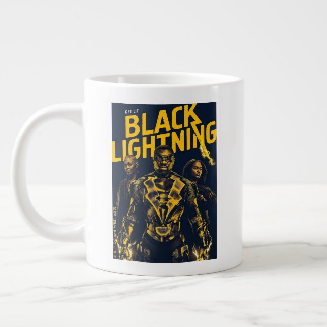 Get Lit - Black Lightning Giant Coffee Mug (Left)