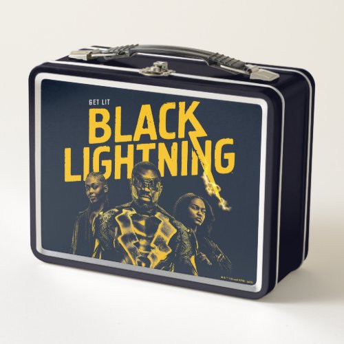 Get Lit _ Black Lightning Metal Lunch Box