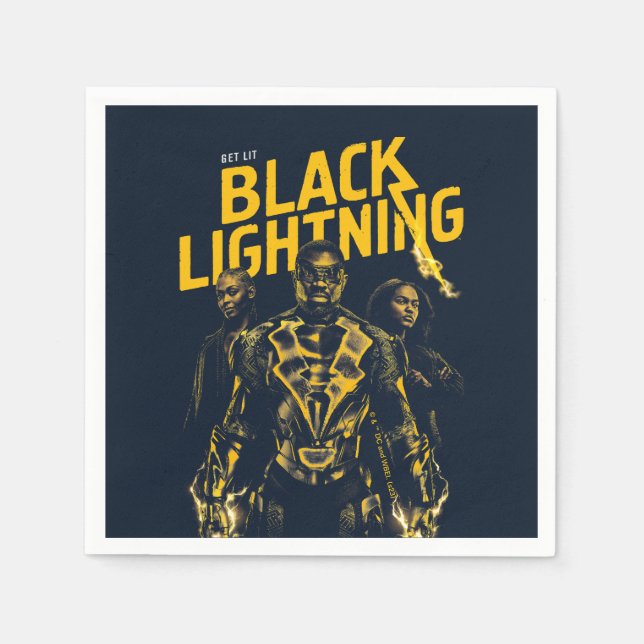 Get Lit - Black Lightning Napkins (Front)