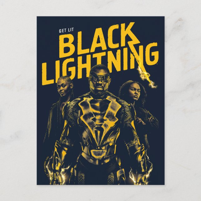 Get Lit - Black Lightning Postcard (Front)