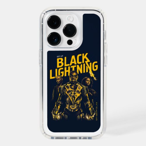 Get Lit _ Black Lightning Speck iPhone 14 Pro Case