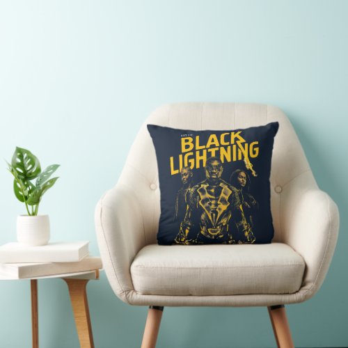 Get Lit _ Black Lightning Throw Pillow