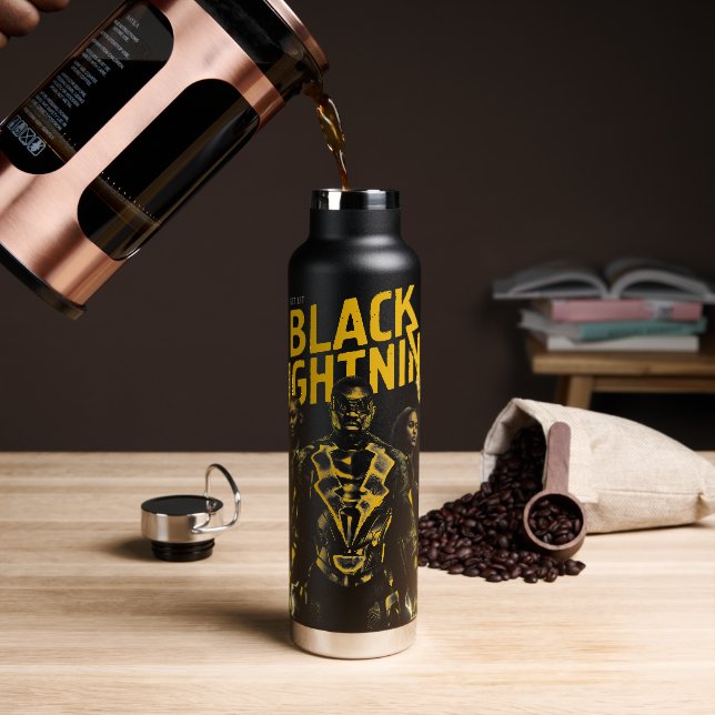 Get Lit - Black Lightning Water Bottle (Coffee)